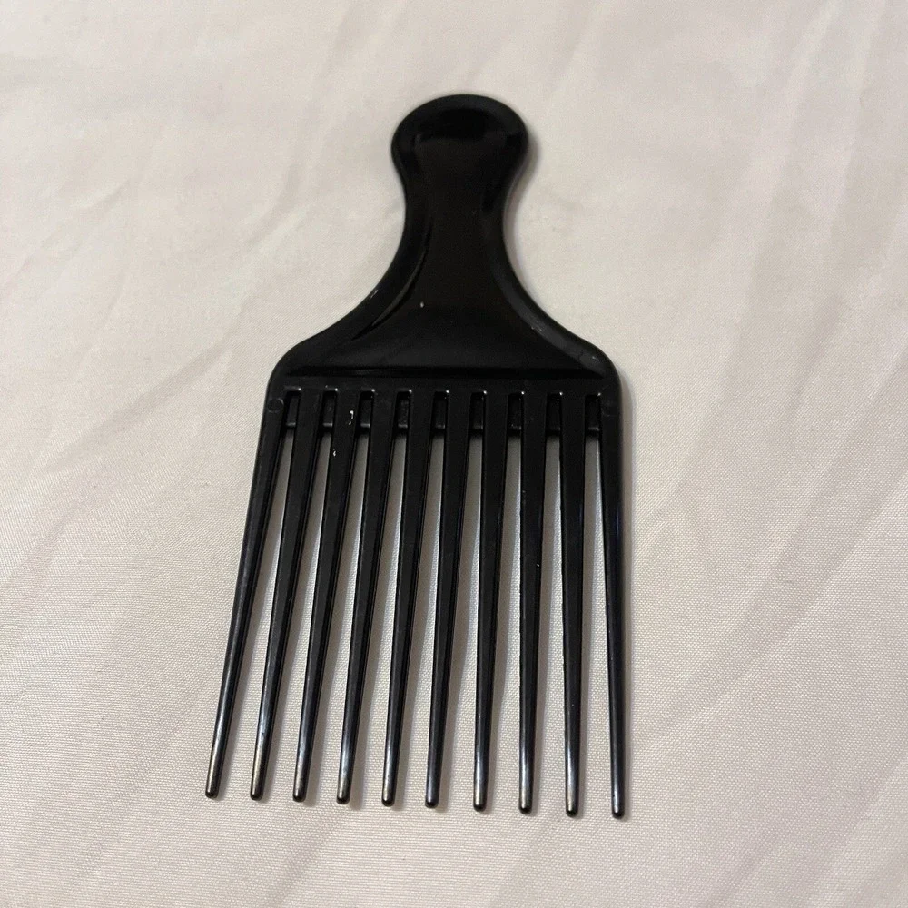 Vintage Pair 2 Goody Plastic Silver And Black Textured Hair Pick Comb Lift